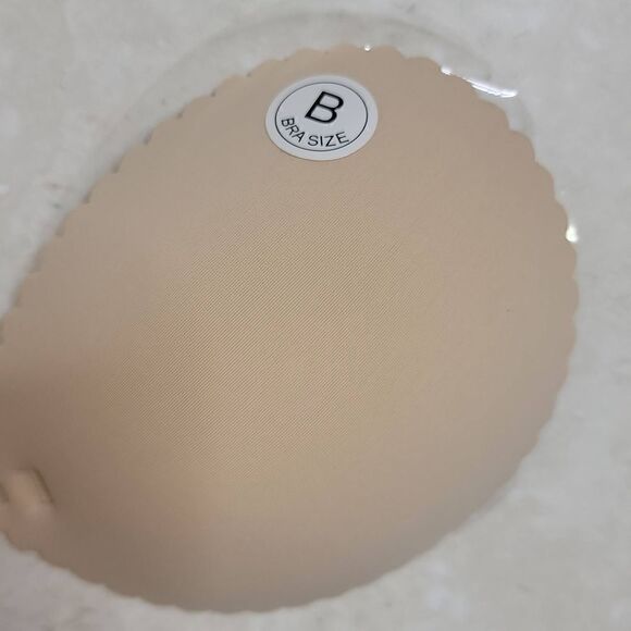 Self Adhesive Bra B Cup Backless Seashell Scallop Nude - Picture 6 of 9